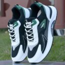Modern Color-block Sneakers - Black, White & Green