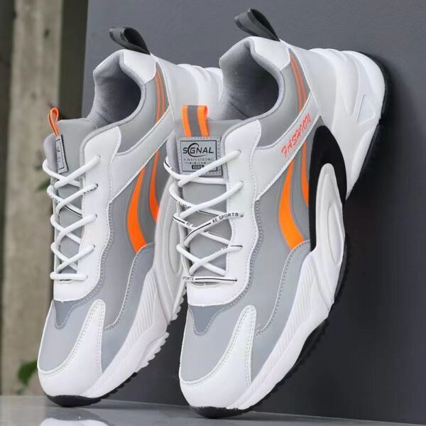 Multi-Layered Curve Stripe Fashion Sneakers - Image 3