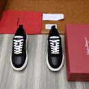 Salvatore Ferragamo Men's Black Leather Contrast Sneakers
