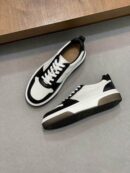 Salvatore Ferragamo Men's Black White Color-Block Sneakers