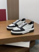 Salvatore Ferragamo Men's Black White Color-Block Sneakers