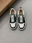 Ferragamo Men's Designer Green Stripe Leather Sneakers