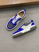 Salvatore Ferragamo Men's Blue Grey White Color Block Sneakers