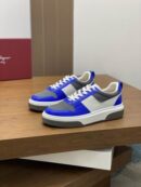 Salvatore Ferragamo Men's Blue Grey White Color Block Sneakers
