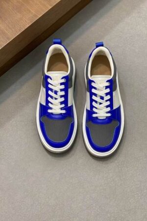 Salvatore Ferragamo Men's Blue Grey White Color Block Sneakers