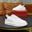 Salvatore Ferragamo Men's White Leather Platform Sneakers