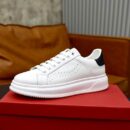 Salvatore Ferragamo Men's White Leather Platform Sneakers