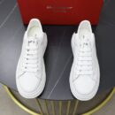 Salvatore Ferragamo Men's White Leather Platform Sneakers