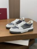 Salvatore Ferragamo Men's Grey Multi-Tone Leather Sneakers