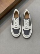Salvatore Ferragamo Men's Grey Multi-Tone Leather Sneakers