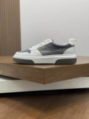 Salvatore Ferragamo Men's Grey Multi-Tone Leather Sneakers