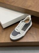 Salvatore Ferragamo Men's Grey Multi-Tone Leather Sneakers