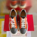 Salvatore Ferragamo Men's Grey Orange Color-Block Sneakers