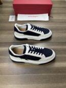 Salvatore Ferragamo Men's Navy Cream Gancini Chunky Sneakers
