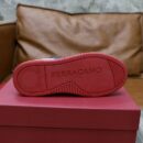 Salvatore Ferragamo Men's Navy Red Accent Leather Sneakers