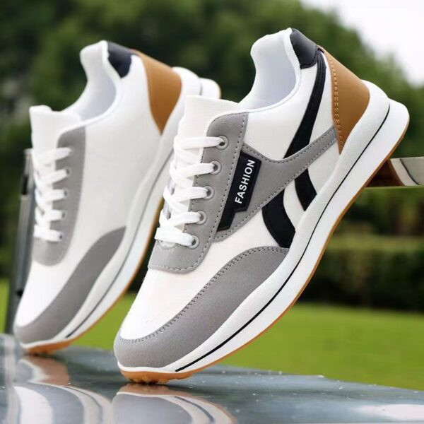 Segmented Stripe Fashion Sneakers - Stylish Colorways - Image 4