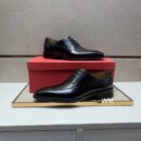 Sophisticated Black Leather Cap-Toe Oxford Shoes