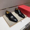 Sophisticated Black Leather Cap-Toe Oxford Shoes