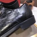 Sophisticated Black Patterned Patent Leather Oxford Shoes