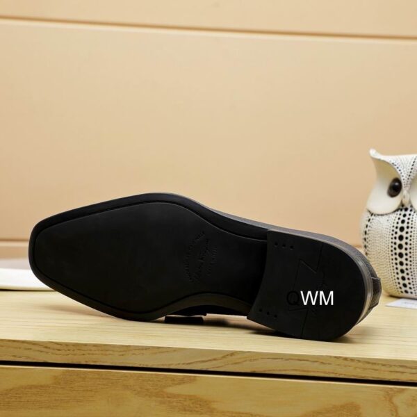 Sophisticated Black Pebbled Leather Loafers with Horse bit Buckle - Image 6