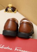 Sophisticated Brown Patterned Leather Loafers