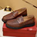 Sophisticated Brown Patterned Leather Loafers