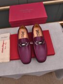 Sophisticated Wine-Red Leather Moccasin Loafers