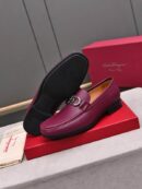 Sophisticated Wine-Red Leather Moccasin Loafers