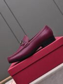 Sophisticated Wine-Red Leather Moccasin Loafers