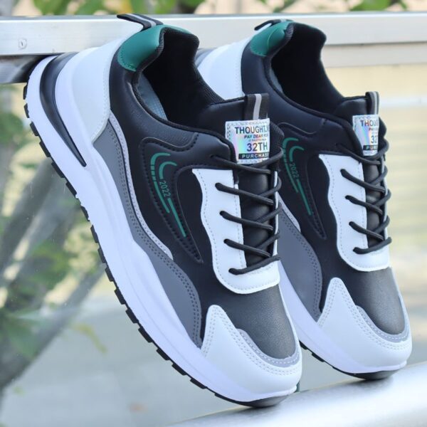 Spectrum Casual Sneakers - Black, Gray & White Edition - Image 3