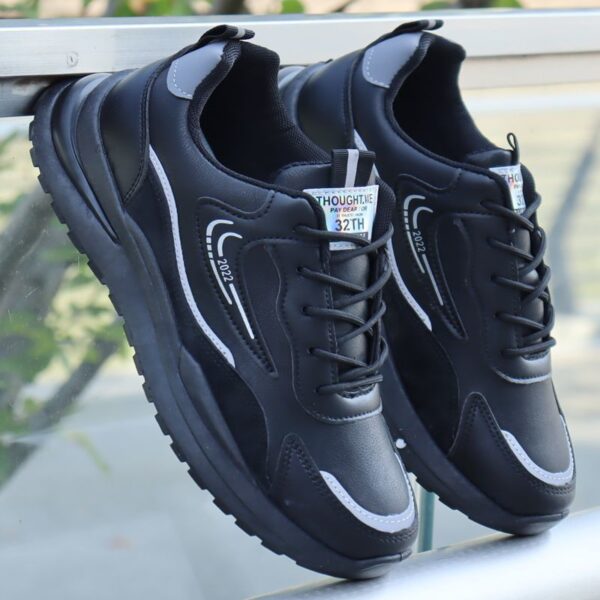 Spectrum Casual Sneakers - Black, Gray & White Edition - Image 2