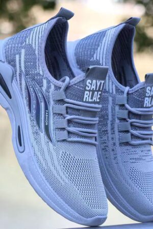 Strapped Knit Fashion Sneakers - Modern Design