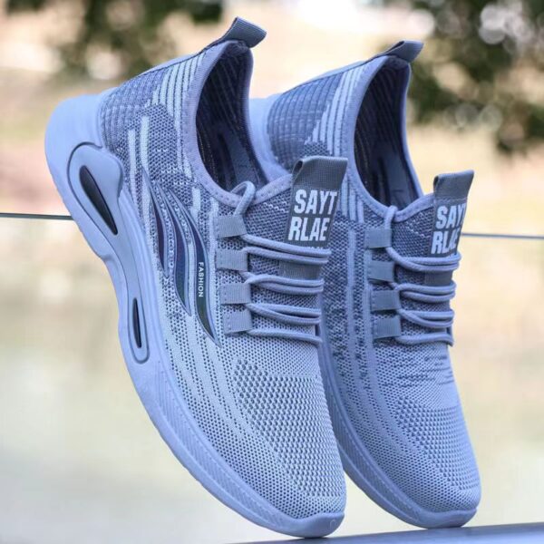 Strapped Knit Fashion Sneakers - Modern Design