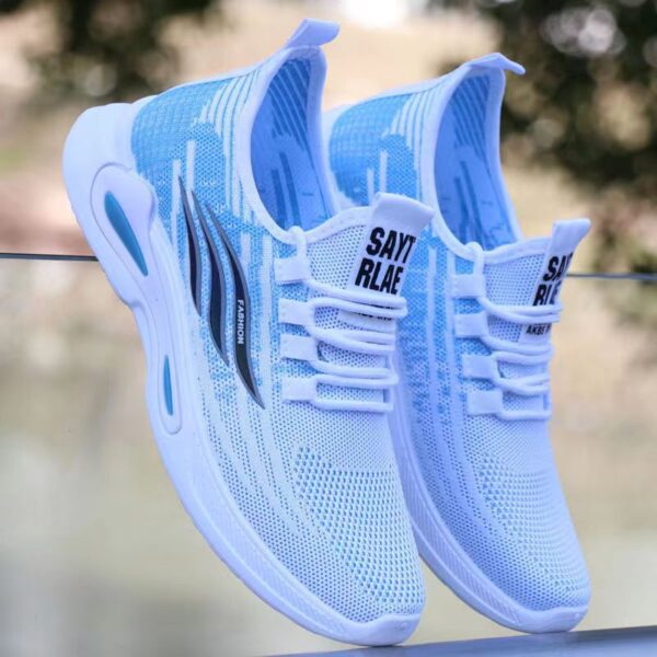 Strapped Knit Fashion Sneakers - Modern Design - Image 4