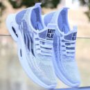 Strapped Knit Fashion Sneakers - Modern Design