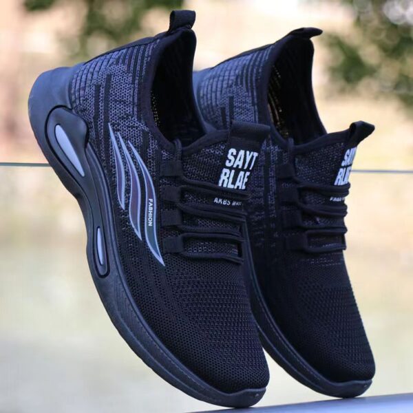 Strapped Knit Fashion Sneakers - Modern Design - Image 2