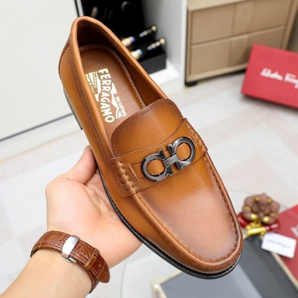Tan Leather Loafers - Image 4