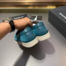 Teal Blue Suede Slip-On Men's Loafers