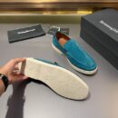 Teal Blue Suede Slip-On Men's Loafers
