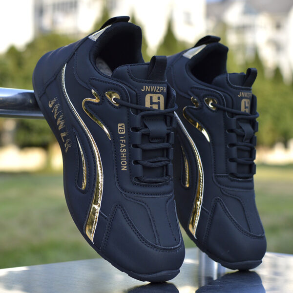 Unisex YB Fashion Gold Accent Sneakers.
