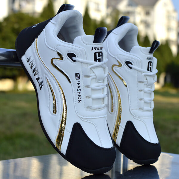Unisex YB Fashion Gold Accent Sneakers. - Image 2