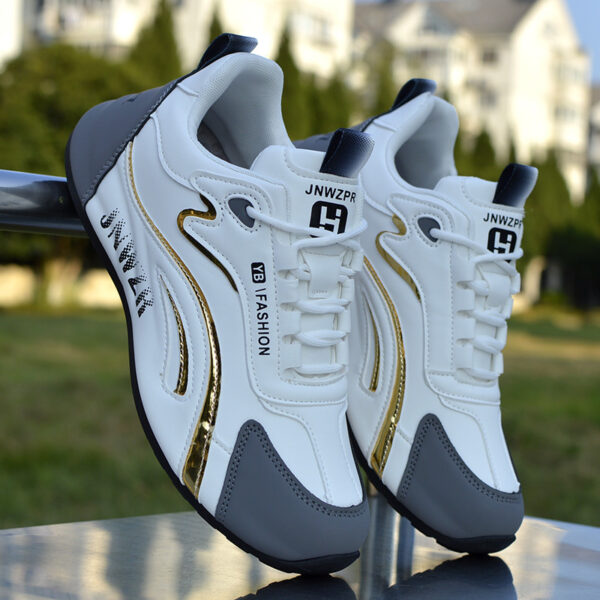 Unisex YB Fashion Gold Accent Sneakers. - Image 3