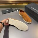 Vibrant Orange Suede Slip-On Loafers