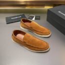 Vibrant Orange Suede Slip-On Loafers