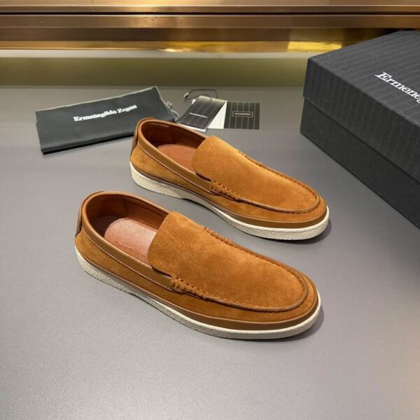 Vibrant Orange Suede Slip-On Loafers - Image 4