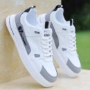 White & Grey Casual Sneakers - "Fresh Quality" Everyday Wear.