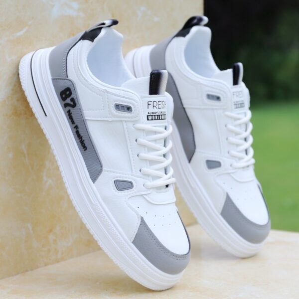White & Grey Casual Sneakers - "Fresh Quality" Everyday Wear.