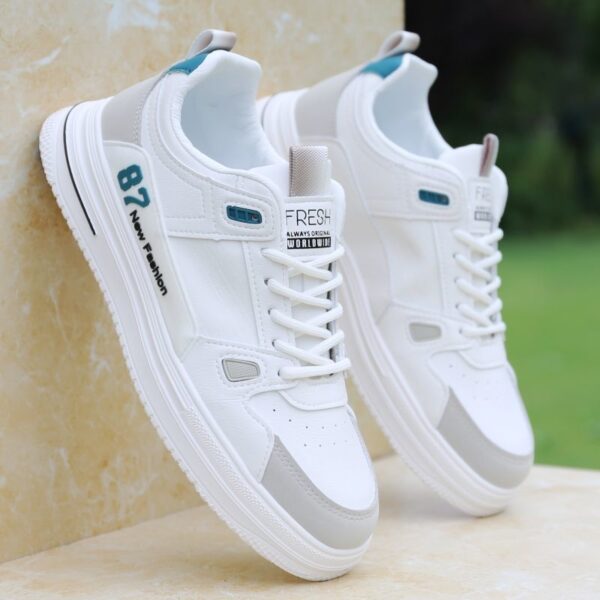 White & Grey Casual Sneakers - "Fresh Quality" Everyday Wear. - Image 2