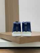 Zegna Navy Blue Suede & Shearling-Lined High-Top Sneakers