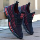 Zigzag Knit Strap Sneakers - Modern Pattern